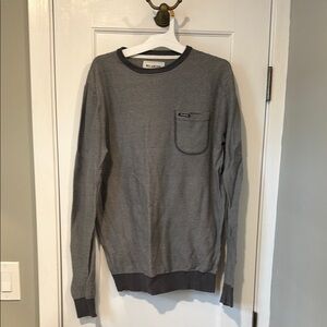 Billabong Men's Black and Gray Striped Sweatshirt